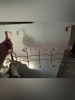 Elegant Pink Crystal Wall Hook Rack - Brand Unspecified